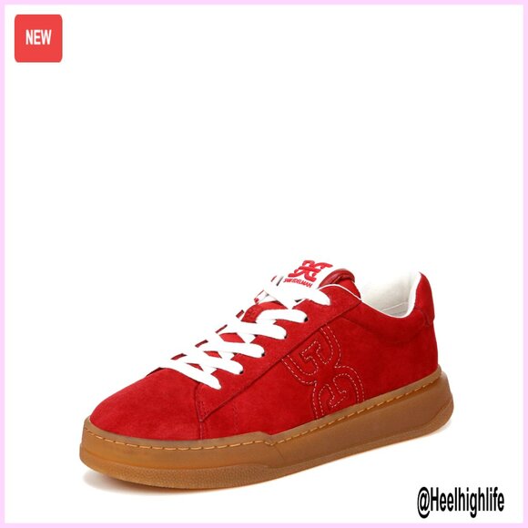Classic Lace-Up Sneakers with Gum Sole 1-Inch Heel Foam Insole